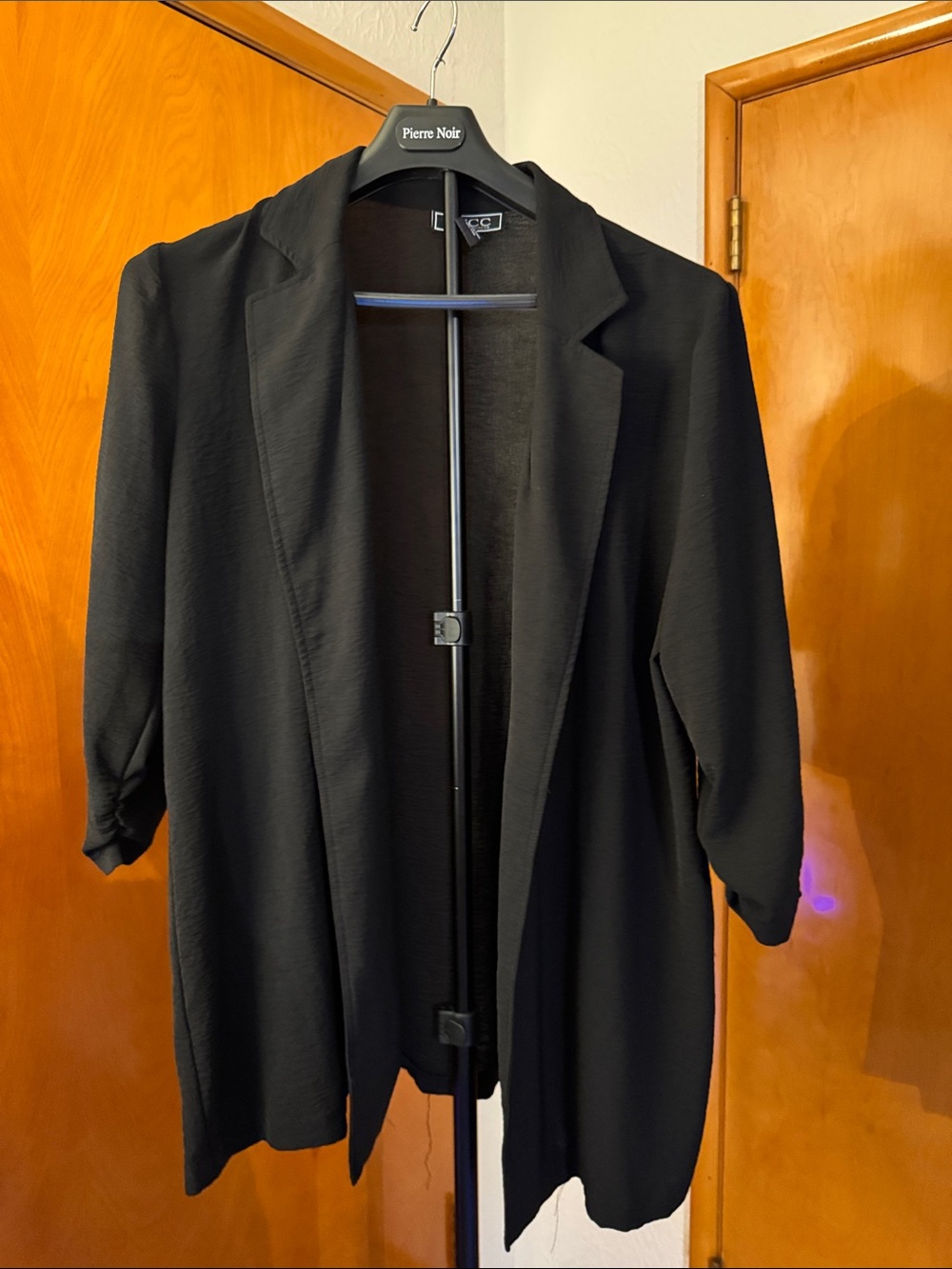 Women’s Black Open-Front lightweight Blazer Jacket